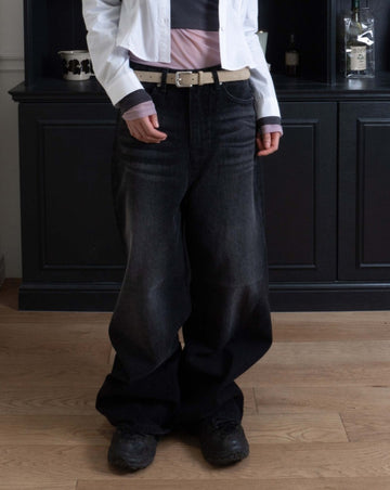 MAXI BLACK WIDE DENIM PT